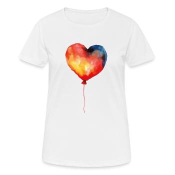 Herz Ballon Valentinstag Geburtstag - Frauen T-Shirt atmungsaktiv - Weiß - Vorne - AI Model Female 172 dark (172cm)