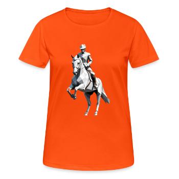Cavalier Low Poly - Ballet Design - T-shirt respirant Femme - orange néon - Devant - AI Model Female 172 dark (172cm)