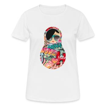 Matroschka Nina - Frauen T-Shirt atmungsaktiv - Weiß - Vorne - AI Model Female 172 dark (172cm)