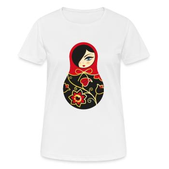 Matroschka Larissa - Frauen T-Shirt atmungsaktiv - Weiß - Vorne - AI Model Female 172 dark (172cm)