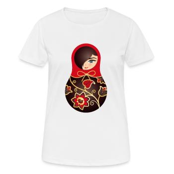 Matroschka Helena - Frauen T-Shirt atmungsaktiv - Weiß - Vorne - AI Model Female 172 dark (172cm)