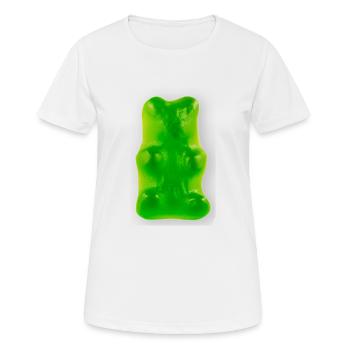 Gummibär grün / Gorß und lecker - Frauen T-Shirt atmungsaktiv - Weiß - Vorne - AI Model Female 172 dark (172cm)