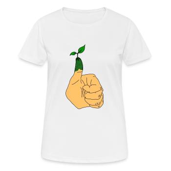 pouce vert et végétalien - T-shirt respirant Femme - blanc - Devant - AI Model Female 172 dark (172cm)