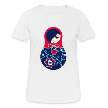 Matroschka Helena - Frauen T-Shirt atmungsaktiv - Weiß - Vorne - AI Model Female 172 dark (172cm)