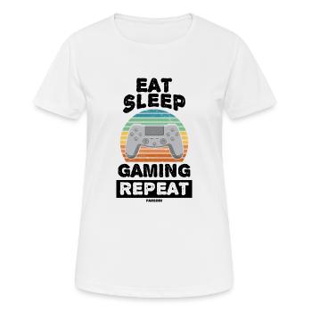 Manger dormir Répéter - T-shirt respirant Femme - blanc - Devant - AI Model Female 172 dark (172cm)