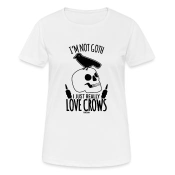 Gothic Crow Superstition - Women's Breathable T-Shirt - white - Front - AI Model Female 172 dark (172cm)