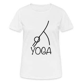 Conception d’exercices de yoga - T-shirt respirant Femme - blanc - Devant - AI Model Female 172 dark (172cm)