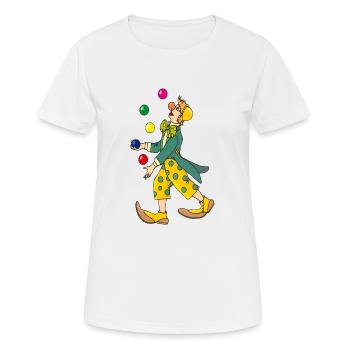 clown harlekin hofnarr kasper komiker narr witzbol - Frauen T-Shirt atmungsaktiv - Weiß - Vorne - AI Model Female 172 dark (172cm)