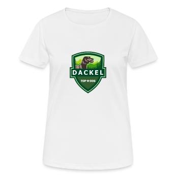 TORCHES RAUHAARDACKEL ILOVETECKEL - Women's Breathable T-Shirt - white - Front - AI Model Female 172 dark (172cm)