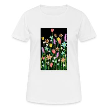 Prairie fleurie - T-shirt respirant Femme - blanc - Devant - AI Model Female 172 dark (172cm)