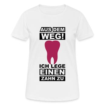 Zahn zulegen - Frauen T-Shirt atmungsaktiv - Weiß - Vorne - AI Model Female 172 dark (172cm)