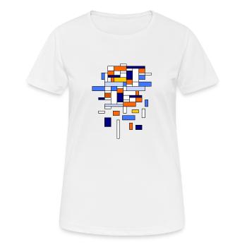 Ordre / désordre - Rectangles colorés - T-shirt respirant Femme - blanc - Devant - AI Model Female 172 dark (172cm)