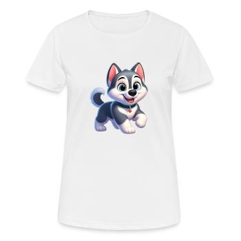 Husky 2 - Frauen T-Shirt atmungsaktiv - Weiß - Vorne - AI Model Female 172 dark (172cm)