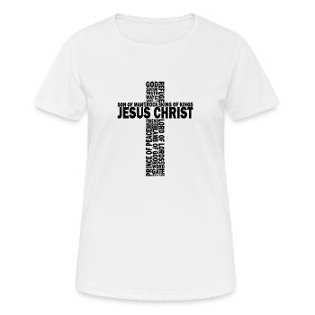 Jésus-Christ Faith Don - T-shirt respirant Femme - blanc - Devant - AI Model Female 172 dark (172cm)