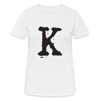 K - Frauen T-Shirt atmungsaktiv - Weiß - Vorne - AI Model Female 172 dark (172cm)