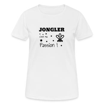 Jongleur / Jonglieren / Jongleurin / Zirkus - Frauen T-Shirt atmungsaktiv - Weiß - Vorne - AI Model Female 172 dark (172cm)