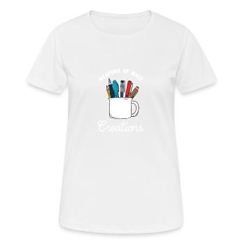 Weapons Of Mass Creations - Frauen T-Shirt atmungsaktiv - Weiß - Vorne - AI Model Female 172 dark (172cm)