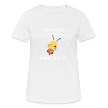 Biene Optimismus Sumsi mit Po - Frauen T-Shirt atmungsaktiv - Weiß - Vorne - AI Model Female 172 dark (172cm)