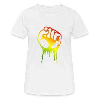 Faust Reggae - Frauen T-Shirt atmungsaktiv - Weiß - Vorne - AI Model Female 172 dark (172cm)