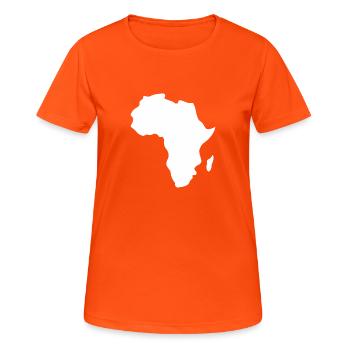 Africa - Frauen T-Shirt atmungsaktiv - Neonorange - Vorne - AI Model Female 172 dark (172cm)
