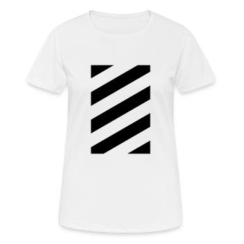 Minimalistisches Design Schwarze Streifen Diagonal - Frauen T-Shirt atmungsaktiv - Weiß - Vorne - AI Model Female 172 dark (172cm)