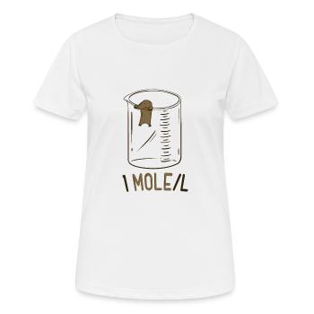 One Mole Per Liter Lustig Chemie Geek Physik Nerd - Frauen T-Shirt atmungsaktiv - Weiß - Vorne - AI Model Female 172 dark (172cm)