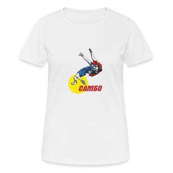 Sambo Kampfsport Sportler Ringen UdSSR - Frauen T-Shirt atmungsaktiv - Weiß - Vorne - AI Model Female 172 dark (172cm)