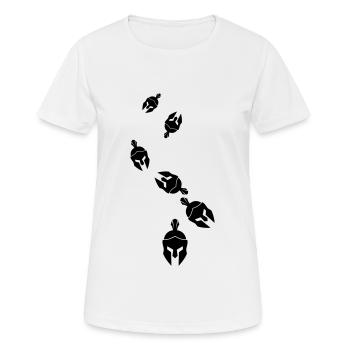 Casque Spartan - T-shirt respirant Femme - blanc - Devant - AI Model Female 172 dark (172cm)