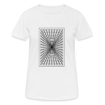 Geometrisches Rechteck - Frauen T-Shirt atmungsaktiv - Weiß - Vorne - AI Model Female 172 dark (172cm)