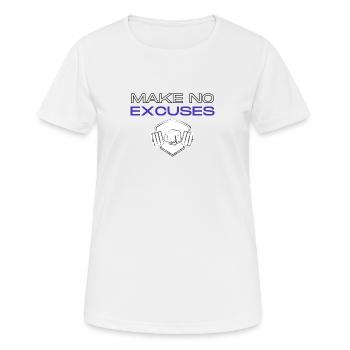 Pas d’excuses 2 - T-shirt respirant Femme - blanc - Devant - AI Model Female 172 dark (172cm)