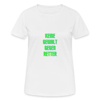 Keine Gewalt gegen Retter - zeig Flagge! - Frauen T-Shirt atmungsaktiv - Weiß - Vorne - AI Model Female 172 dark (172cm)