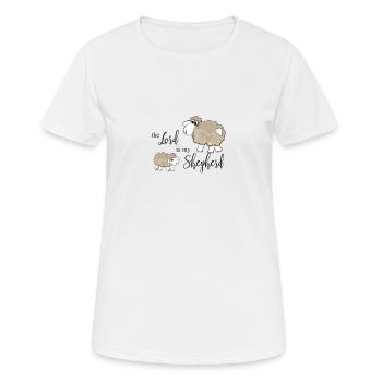 Christliches Design Der Herr ist mein Hirte - Frauen T-Shirt atmungsaktiv - Weiß - Vorne - AI Model Female 172 dark (172cm)