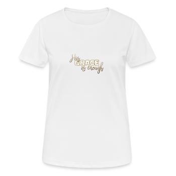 Christliches Design Seine Gnade ist genug - Frauen T-Shirt atmungsaktiv - Weiß - Vorne - AI Model Female 172 dark (172cm)