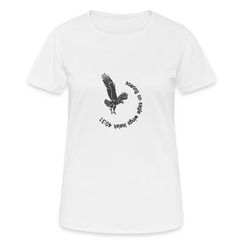 Christian Design Soaring on Eagle Wings Isaiah 40 - Women's Breathable T-Shirt - white - Front - AI Model Female 172 dark (172cm)