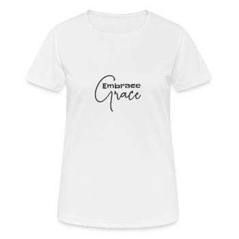 Christian Design Embrace Grace - Women's Breathable T-Shirt - white - Front - AI Model Female 172 dark (172cm)