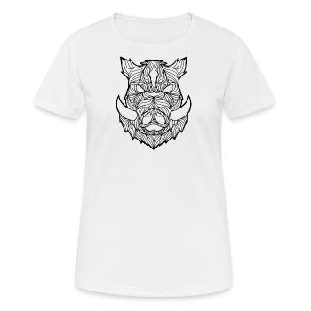Mandala Eber - Frauen T-Shirt atmungsaktiv - Weiß - Vorne - AI Model Female 172 dark (172cm)