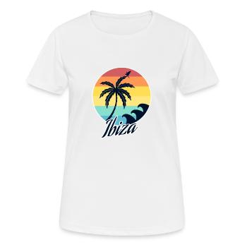 Ibiza - Frauen T-Shirt atmungsaktiv - Weiß - Vorne - AI Model Female 172 dark (172cm)