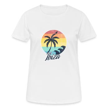 Ibiza - Frauen T-Shirt atmungsaktiv - Weiß - Vorne - AI Model Female 172 dark (172cm)