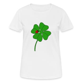 La feuille de la fortune avec coccinelle - T-shirt respirant Femme - blanc - Devant - AI Model Female 172 dark (172cm)