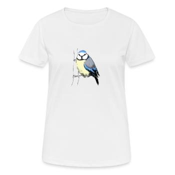 Blaumeise - Frauen T-Shirt atmungsaktiv - Weiß - Vorne - AI Model Female 172 dark (172cm)
