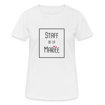 Staff mariée - T-shirt respirant Femme - blanc - Devant - AI Model Female 172 dark (172cm)