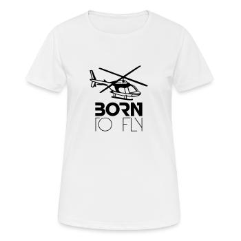 Né à voler Heli Logo - T-shirt respirant Femme - blanc - Devant - AI Model Female 172 dark (172cm)