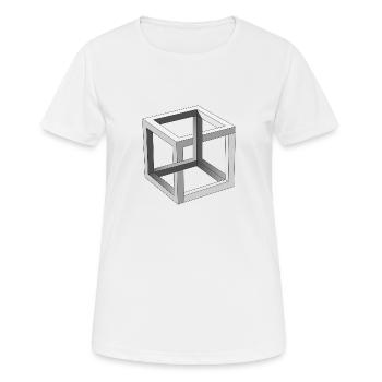 Illusion d'optique Cube - T-shirt respirant Femme - blanc - Devant - AI Model Female 172 dark (172cm)