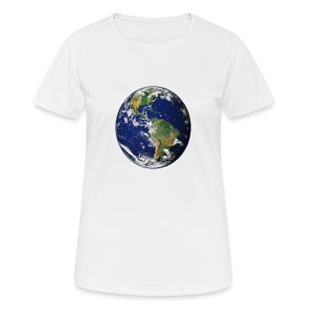 Planet Erde - Frauen T-Shirt atmungsaktiv - Weiß - Vorne - AI Model Female 172 dark (172cm)