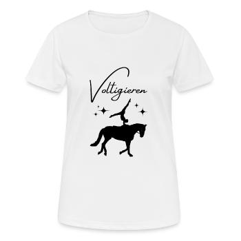 Voltigieren - Frauen T-Shirt atmungsaktiv - Weiß - Vorne - AI Model Female 172 dark (172cm)