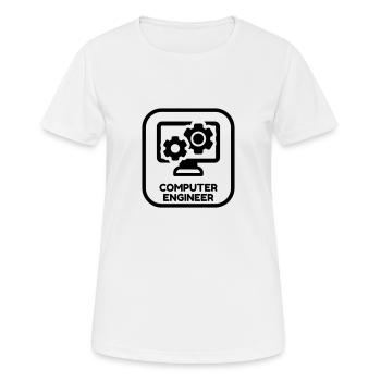 Computer / Informatiker / Aussenseiter / Ingenieur - Frauen T-Shirt atmungsaktiv - Weiß - Vorne - AI Model Female 172 dark (172cm)
