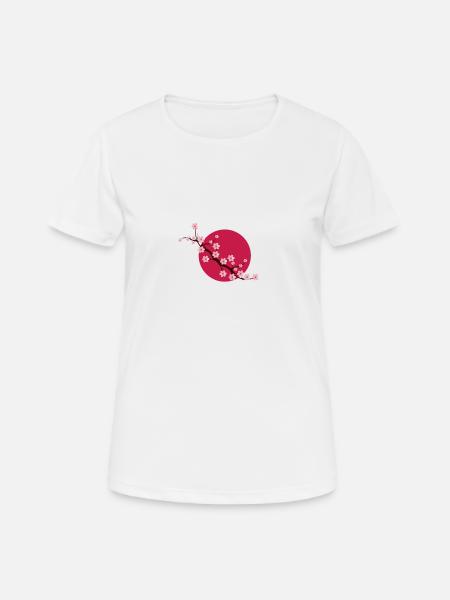 Romantische Sakura - Frauen T-Shirt atmungsaktiv - Weiß