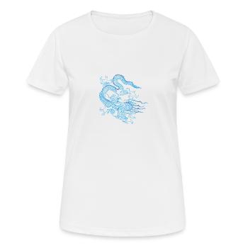 Blue Chinese Dragon - Frauen T-Shirt atmungsaktiv - Weiß - Vorne - AI Model Female 172 dark (172cm)