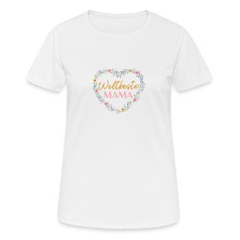 Weltbeste Mama! Herz- Blumen Design - Frauen T-Shirt atmungsaktiv - Weiß - Vorne - AI Model Female 172 dark (172cm)