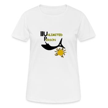 Glücklich - Frauen T-Shirt atmungsaktiv - Weiß - Vorne - AI Model Female 172 dark (172cm)